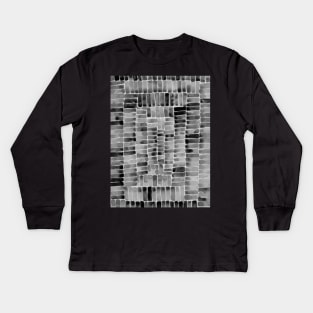 Watercolor abstract rectangles - black and white Kids Long Sleeve T-Shirt